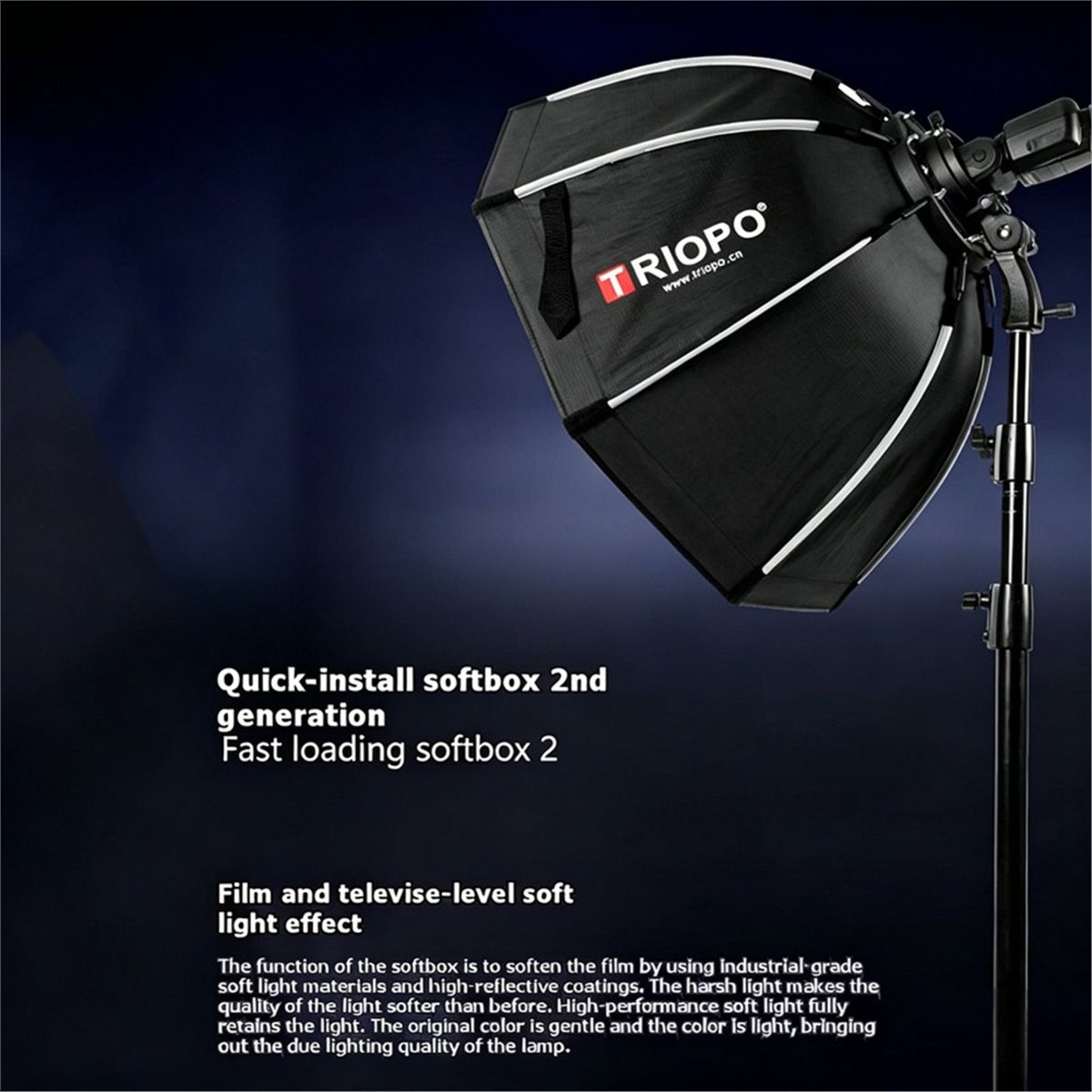 Photography Lighting Grid - Boîte à lumière octogonale pliable L70A