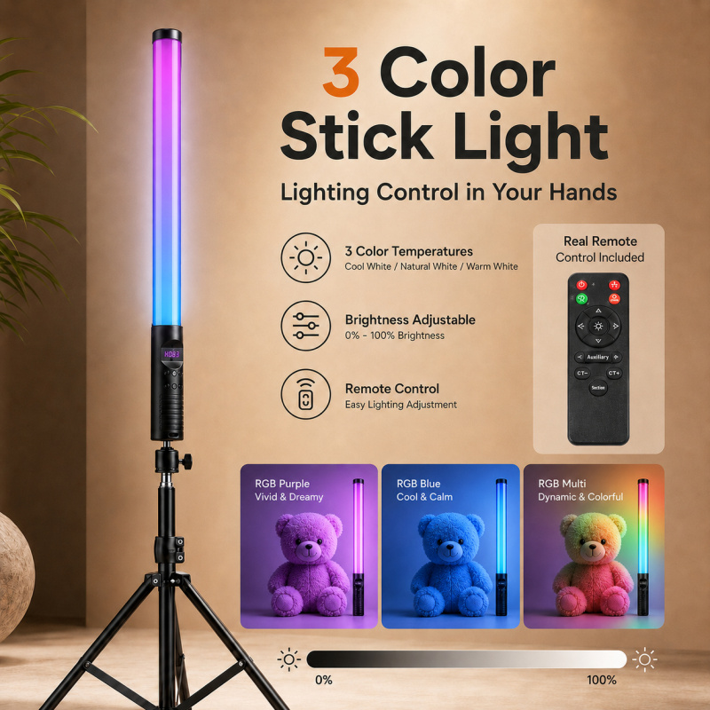 Baguette lumineuse vidéo RGB p - Torjim Rgb Photography Video Lighting avis et prix