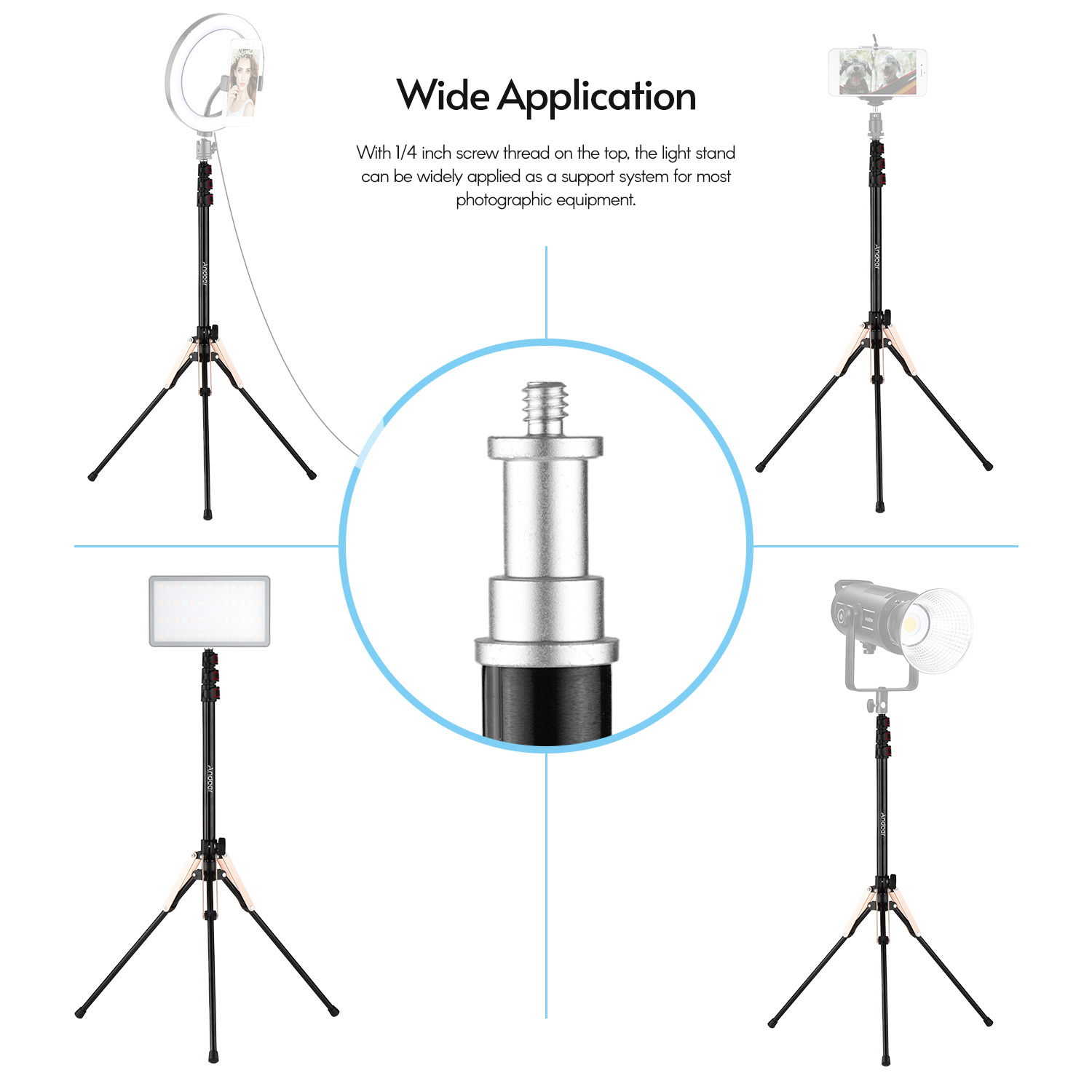 Andoer 190 cm/74.8 pouces Port - Photography Lighting Design avis et prix